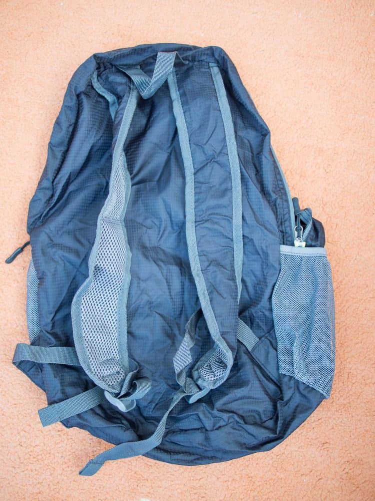 The back of the Gonex Ultralight Travel Backpack