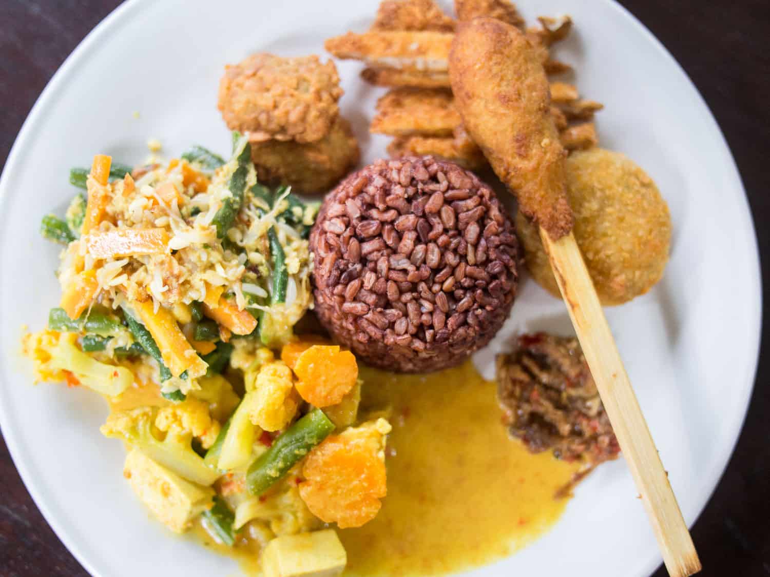 Ubud vegan restaurants - nasi campur at Siboghana Waroeng