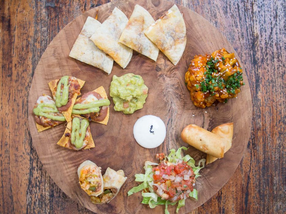Mixed platter at La Pacha Mama, a vegetarian Mexican in Ubud, Bali