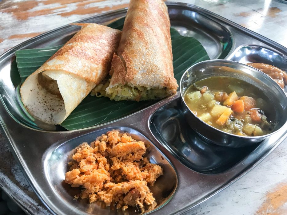 Mumbai Station masala dosa, a vegan Indian restaurant in Ubud, Bali