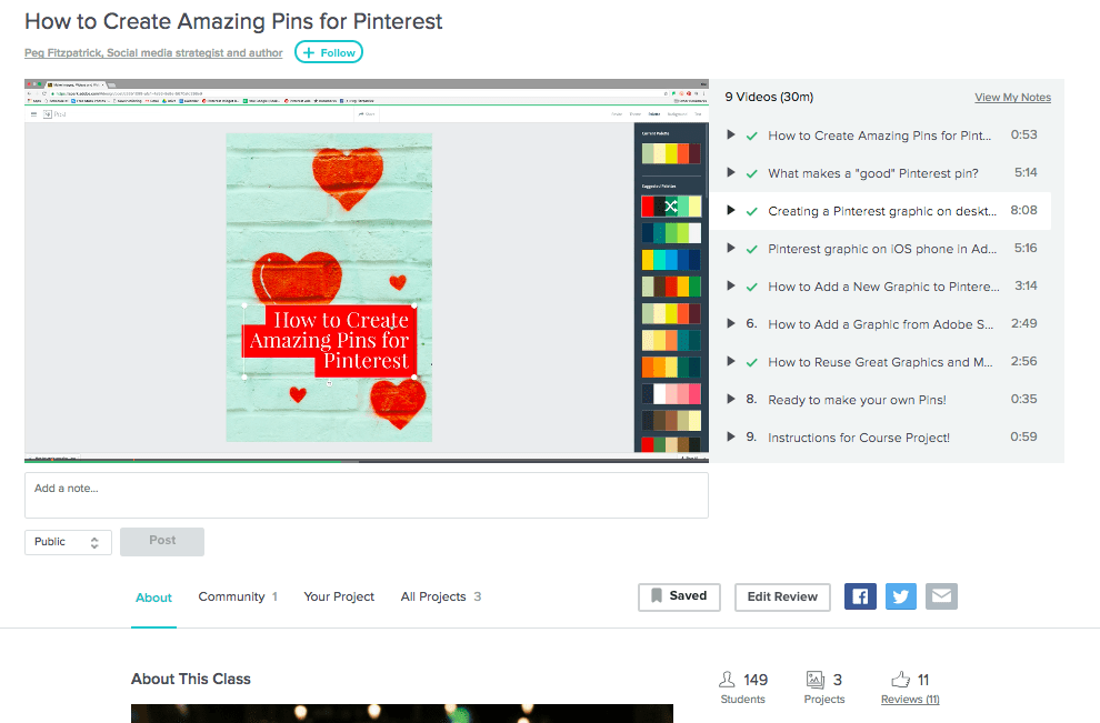 Pinterest class on Skillshare