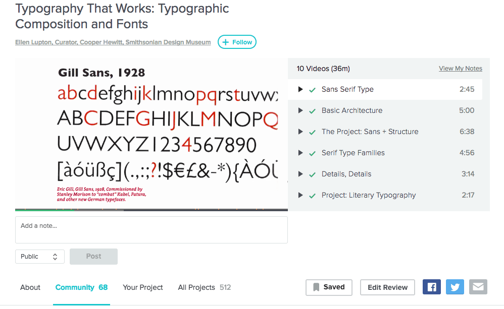 Typograhy class on Skillshare