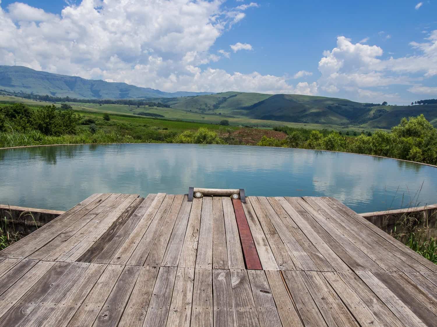 The natural pool at Inkosana Lodge in the Drakensberg Mountains, South Africa