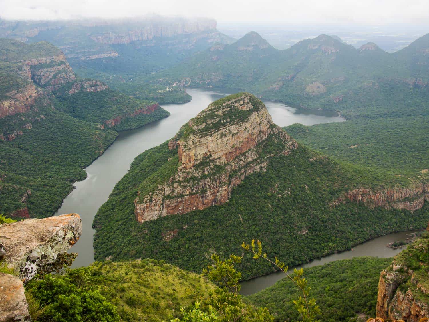 The Three Rondavels on the Panorama Route, our first stop on our South Africa road trip