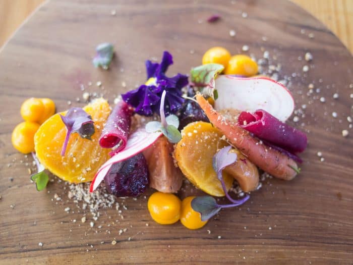 The best vegetarian restaurants in Cape Town including this dish from the six-course vegetarian tasting menu at La Mouette in Sea Point.