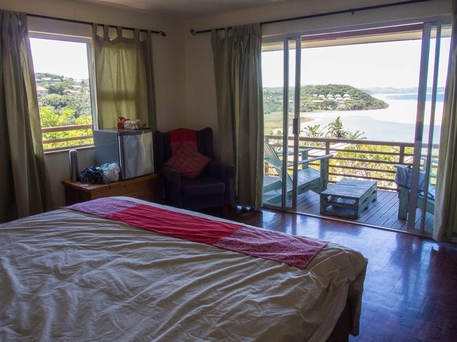 Our sea view room at Buccaneers, Chintsa, South Africa