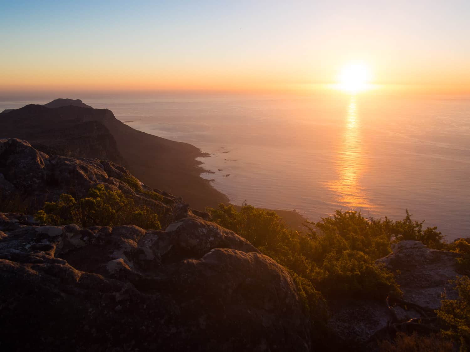 Sunset on Table Mountain - one of the best things to do in Cape Town