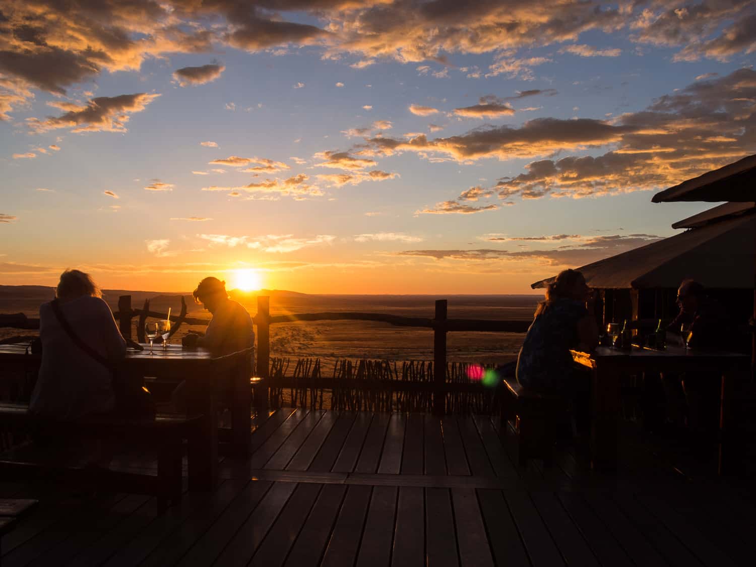 Sundowner at Huab Lodge, Namibia