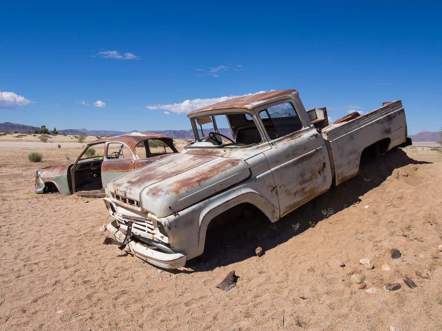 Old cars in Solitaire in the Namib Desert