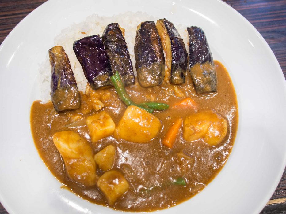 Japanese vegetarian curry at CoCo Ichibanya, a cheap place for vegetarian food in Tokyo, Japan