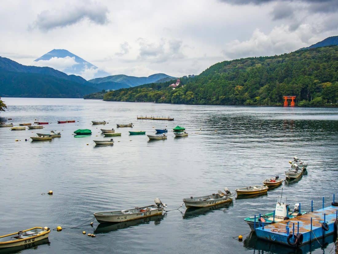 Mount Fuji from Lake Ashi in Hakone, one of the top places in Japan