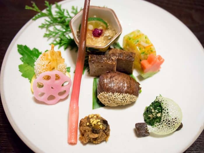 Fucha ryori dish at Bon vegetarian restaurant Tokyo