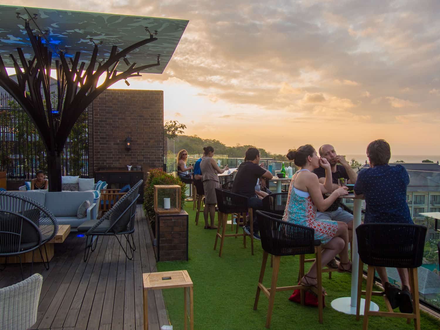 Above Eleven bar at sunset at the Movenpick Jimbaran Bali