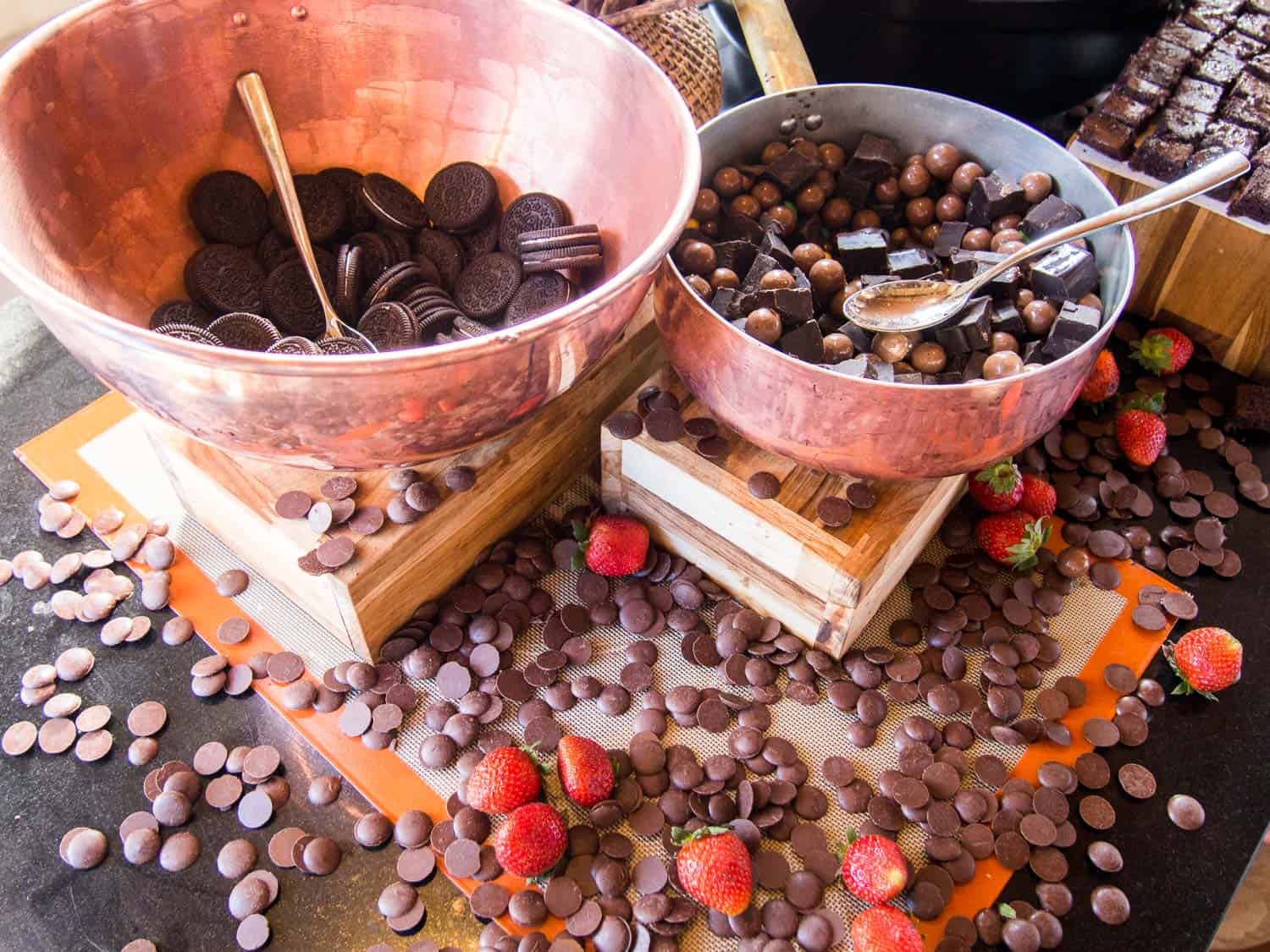 The chocolate buffet at the Movenpick Bali