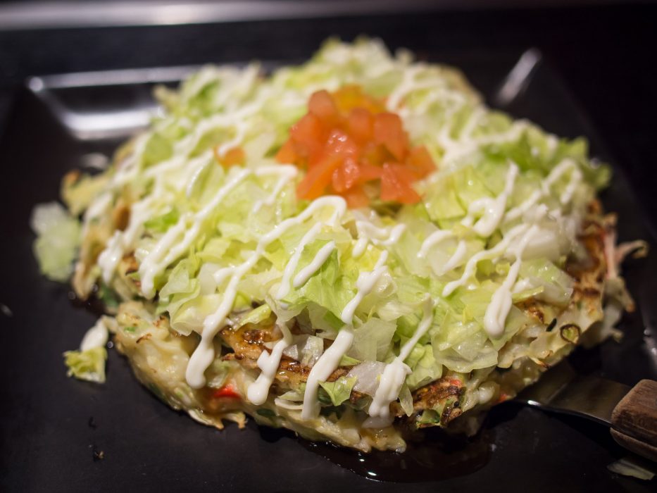 Tomato special vegetarian okonomiyaki at Zen, Tokyo