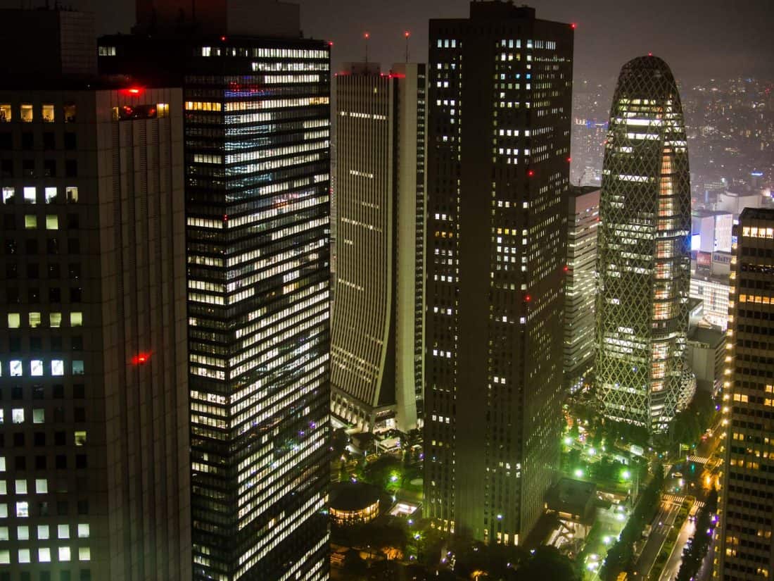 The view from the Tokyo Metropolitan Government Building in Shinjuku, the best place to stay in Tokyo