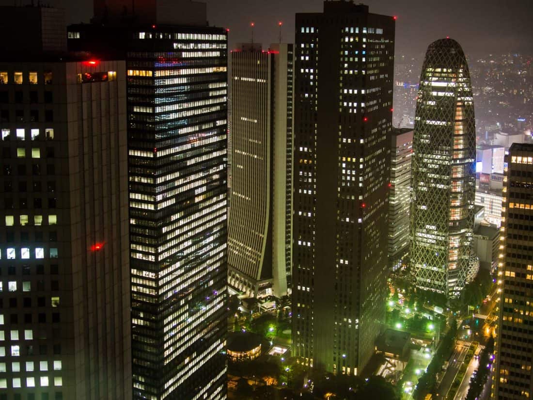 The view from the Tokyo Metropolitan Government Building in Shinjuku, the best place to stay in Tokyo 