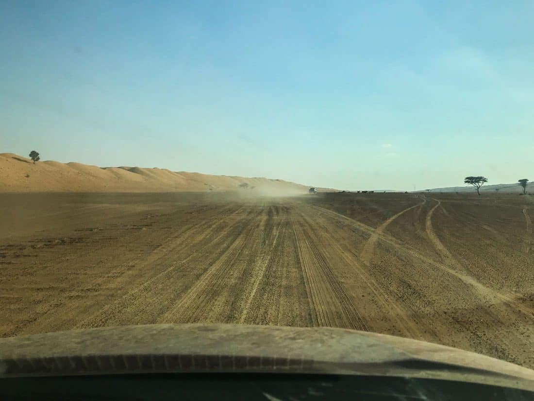 A nerve-wracking drive through the desert to Wahiba Sands, Oman