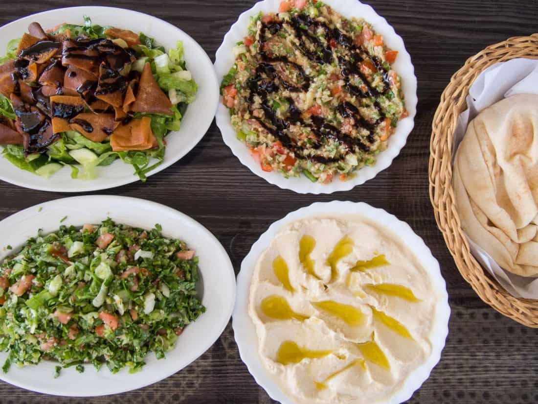 Vegetarian mezze at Sahari in Sur, Oman