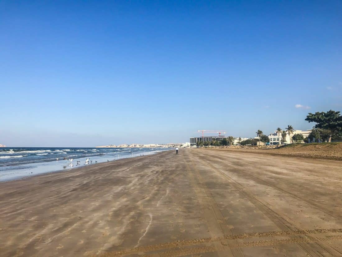 Flat sands at Qurum beach, Muscat, Oman