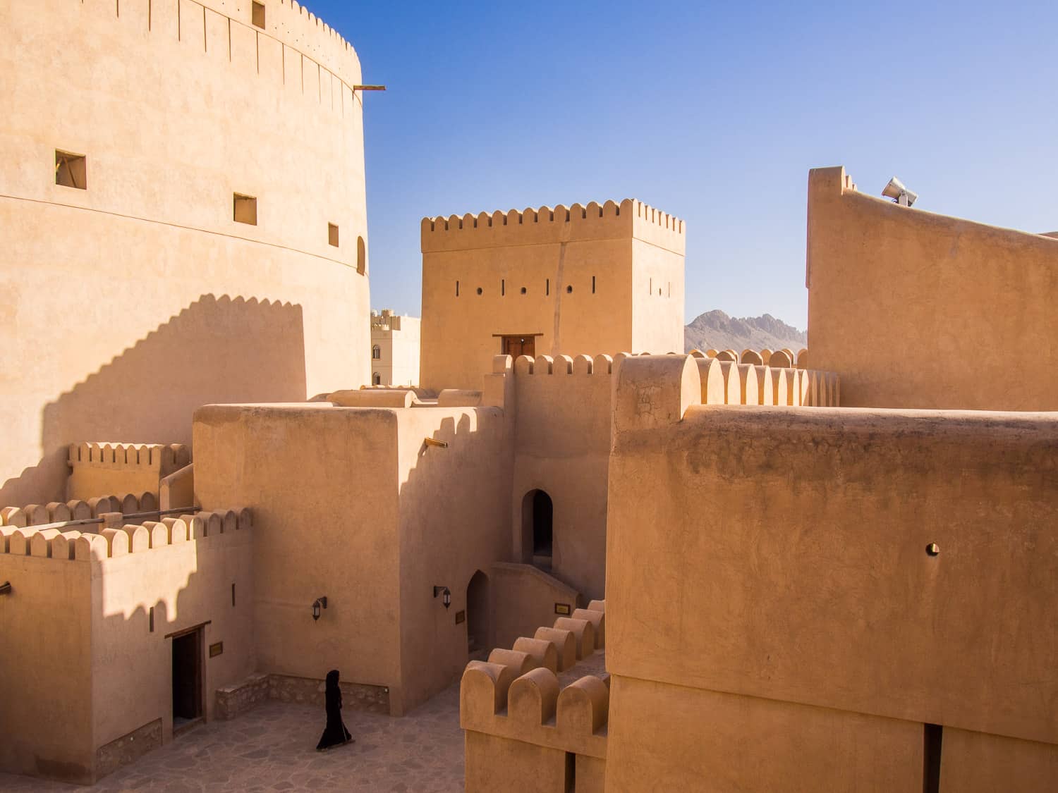 Tall towers at Nizwa Fort, Oman