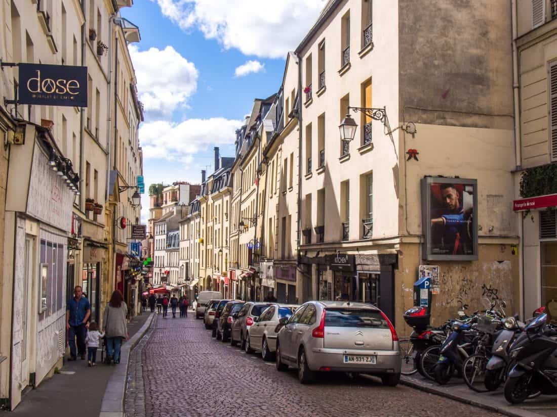 Rue Mouffetard in the Latin Quarter, Paris, France