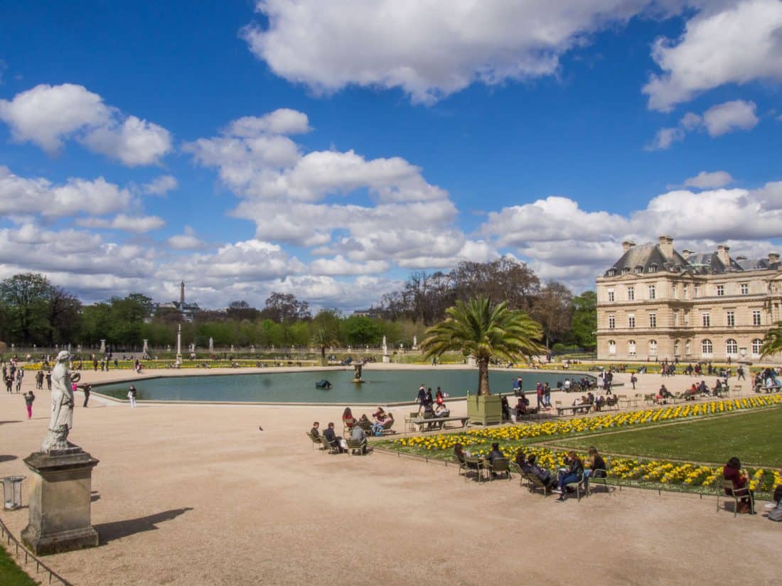 Luxembourg Gardens with small pond, Paris, France