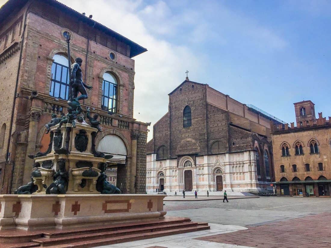 The Neptune Fountain with Basilica di San Petronio in the background, Bologna