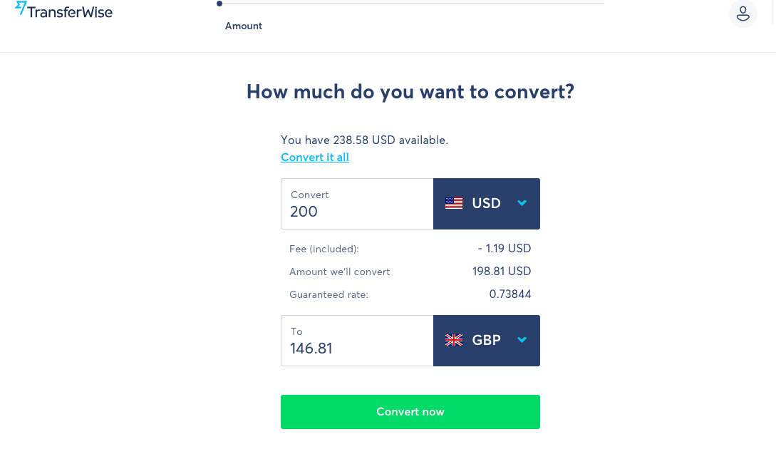 Transferwise Borderless review - the cost of exchanging money from USD to GBP.