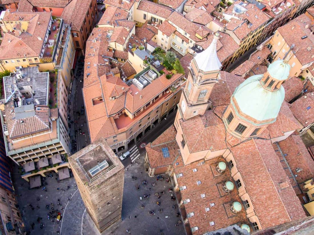 The view from Asinelli Tower, one of the top Bologna attractions