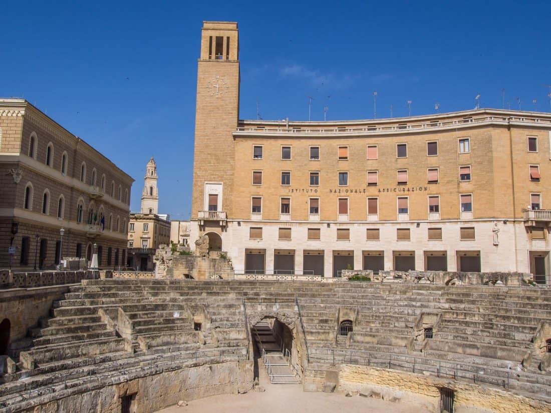 The Roman amphitheatre in Piazza Sant'Oronzo in Lecce, Italy