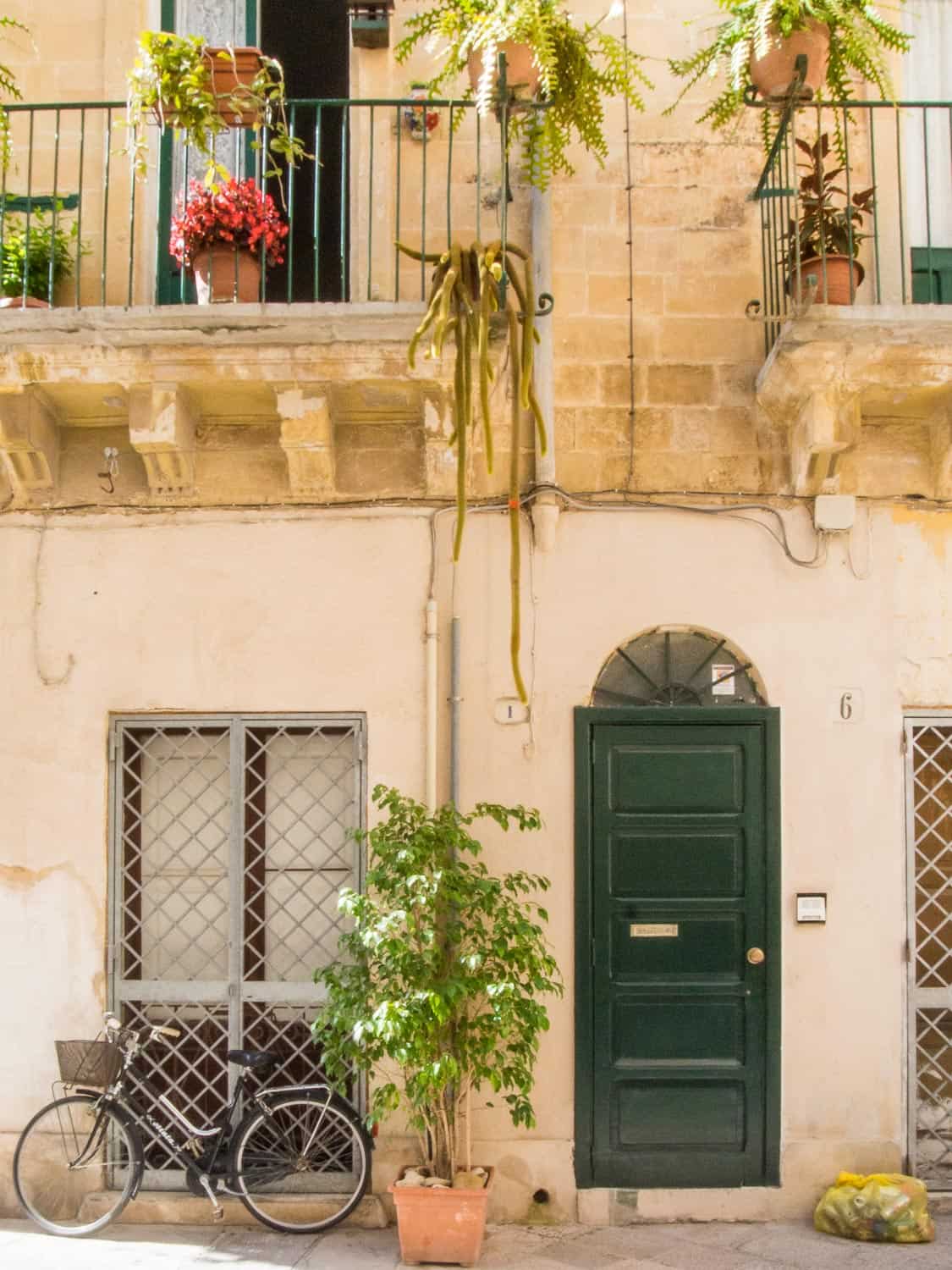 Charming residential front, Lecce, Puglia, Italy