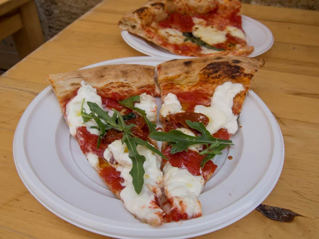 Burrata pizza at Pizza & Co in Lecce, Puglia, Italy