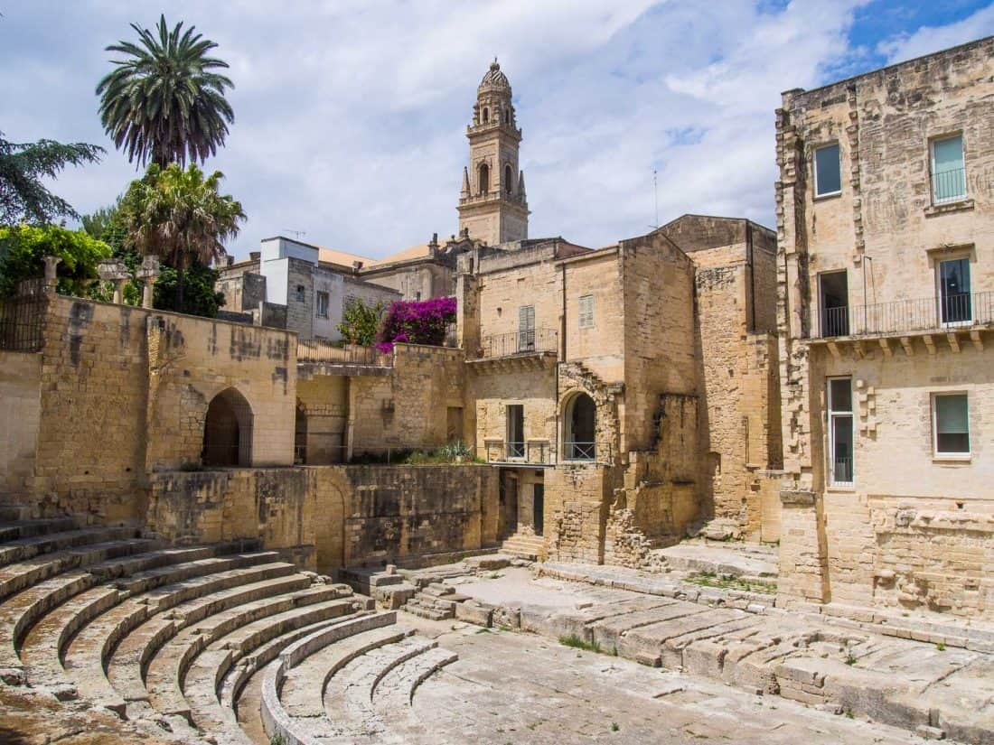 The Roman Theatre, a hidden attraction in Lecce, Puglia, Italy