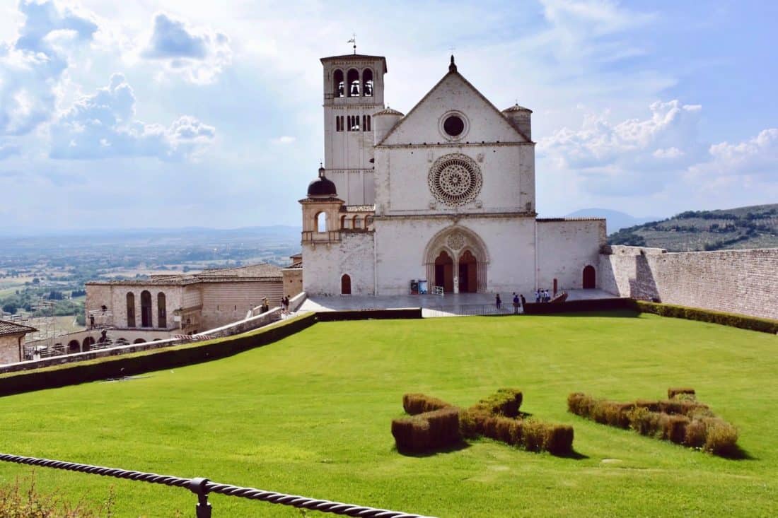 Basilica of Saint Francis in Assisi in Assisi a hill town in Umbria, Italy