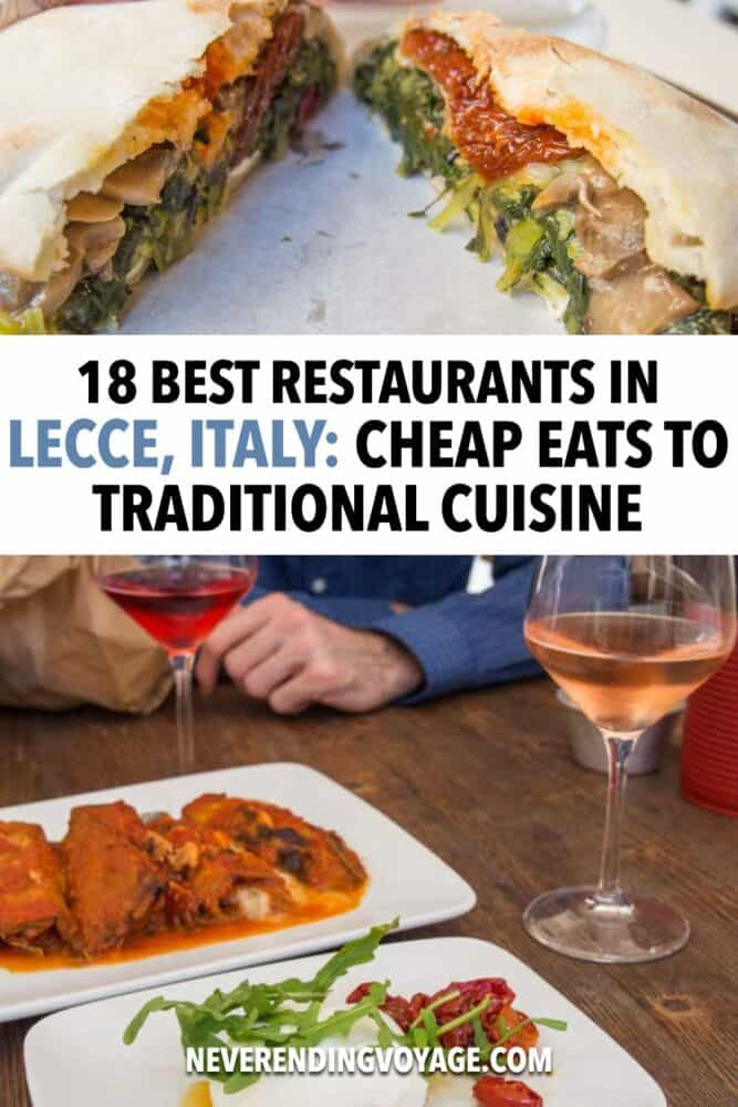 Lecce Restaurant Guide Pinterest pin
