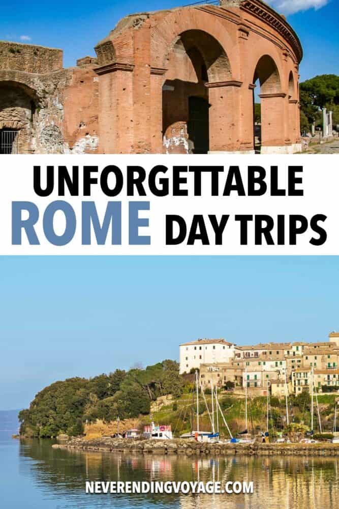 places to visit from rome by train Rome Day Trips Guide Pinterest pin