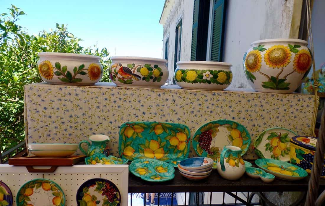 Decorated ceramics in Sorrento, Italy