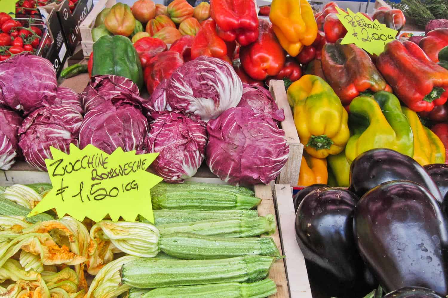 Vegetables at Rome Testaccio Market 