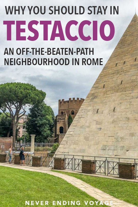 Is it possible to get off the beaten path in Rome, Italy? Yes! Here's a full travel guide to the neighbourhood of Testaccio. From its delicious market to interesting history, here's why you should stay here! #rome #testaccio #italy #offthebeatenpathitaly #europe #europetravel #italytravel