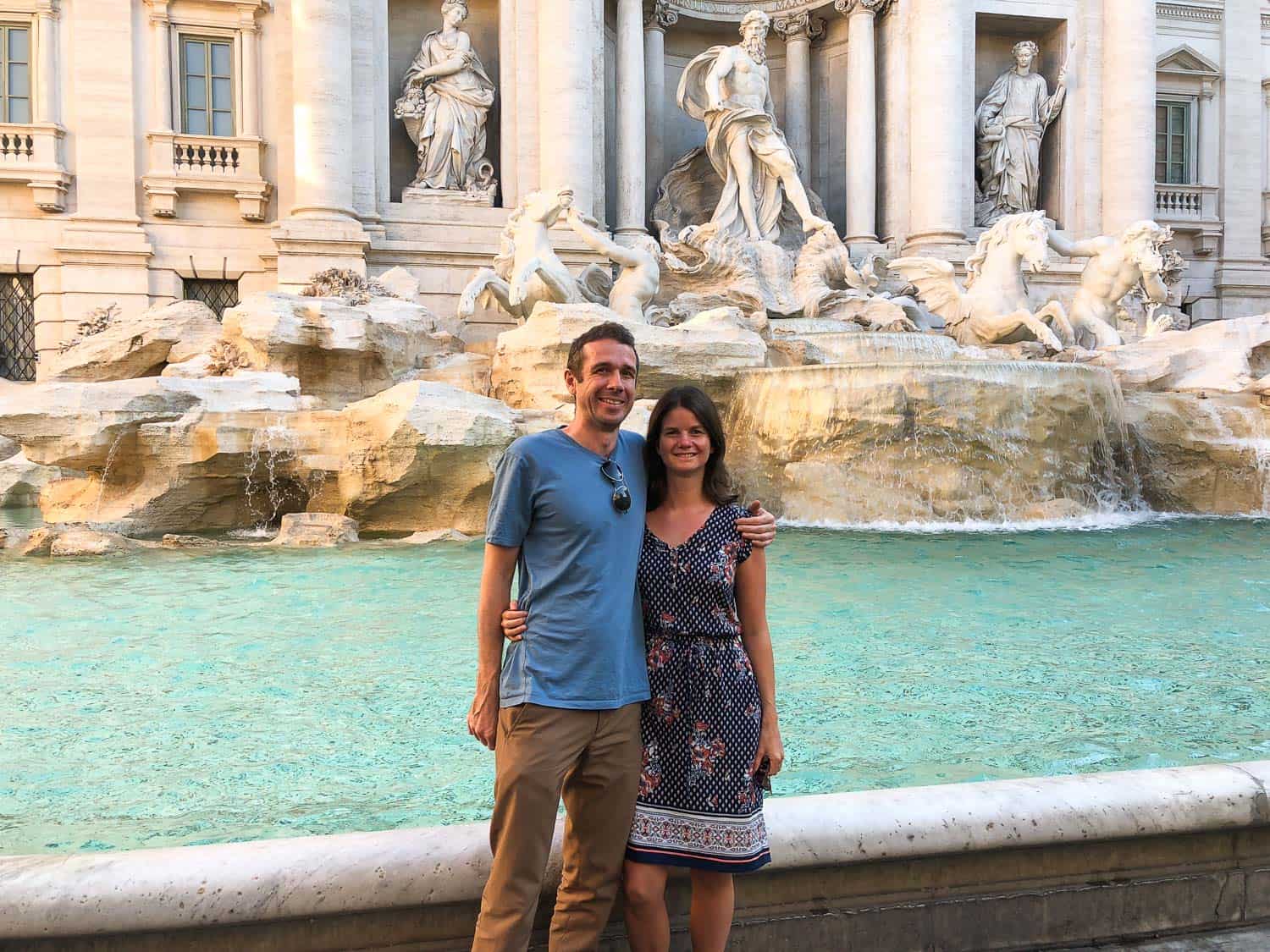 Erin and Simon at the Trevi Fountain, Rome