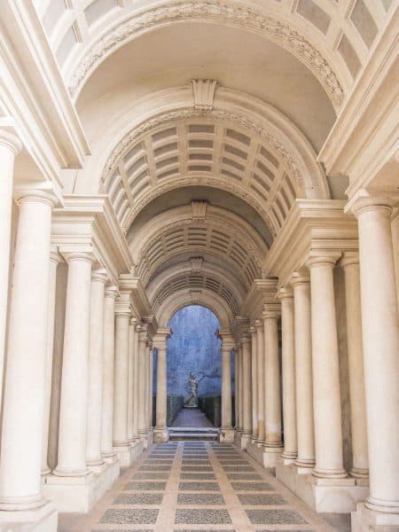 Forced perspective gallery by Francesco Borromini at Galleria Spada in Rome, Italy