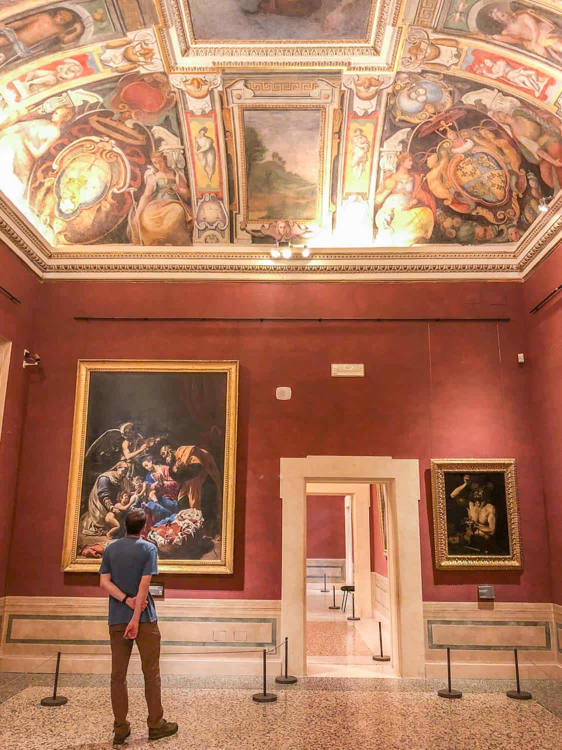 Simon admiring the paintings in Palazzo Barberini, one of the best unusual things to do in Rome