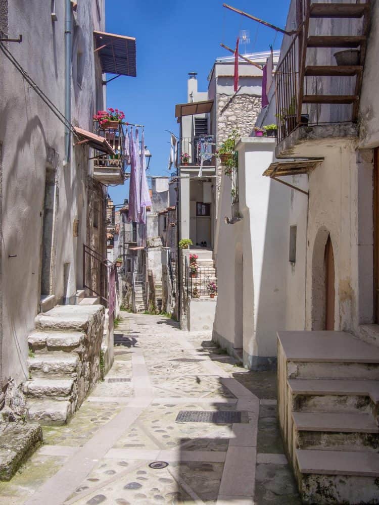 Street in the old town of Vico del Gargano in Puglia, Italy