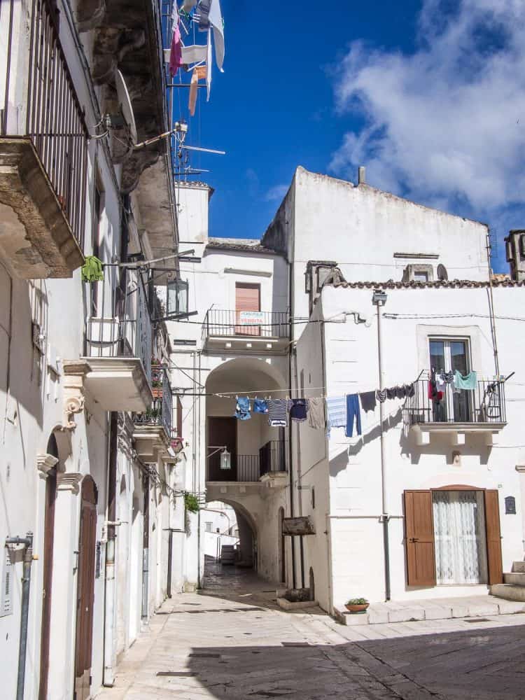 Monte Sant'Angelo old town in the Gargano Puglia, Italy