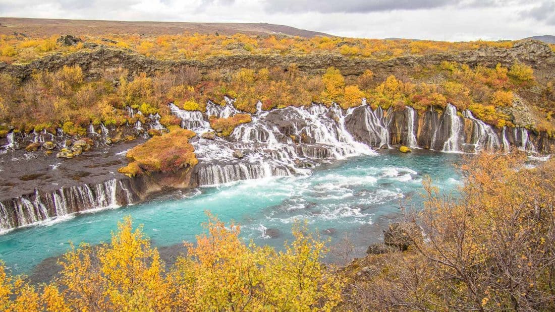 Hraunfossar waterfall in Iceland