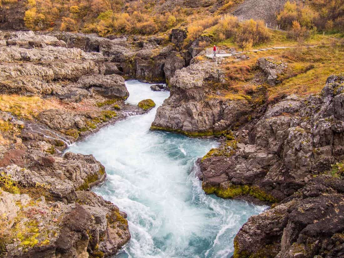 Barnafoss waterfall in West Iceland