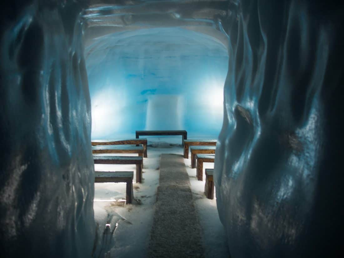 Chapel at Into the Glacier ice tunnel