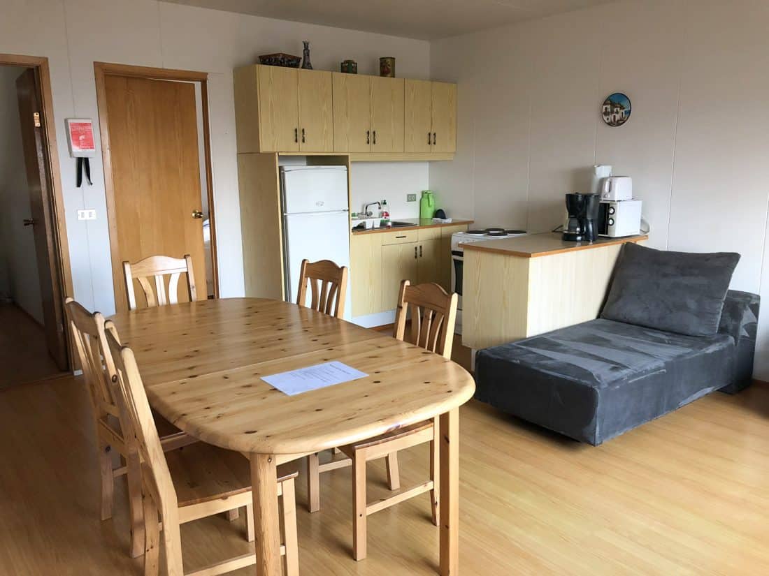 Apartment interior at Bjarkaholt in the Westfjords, Iceland