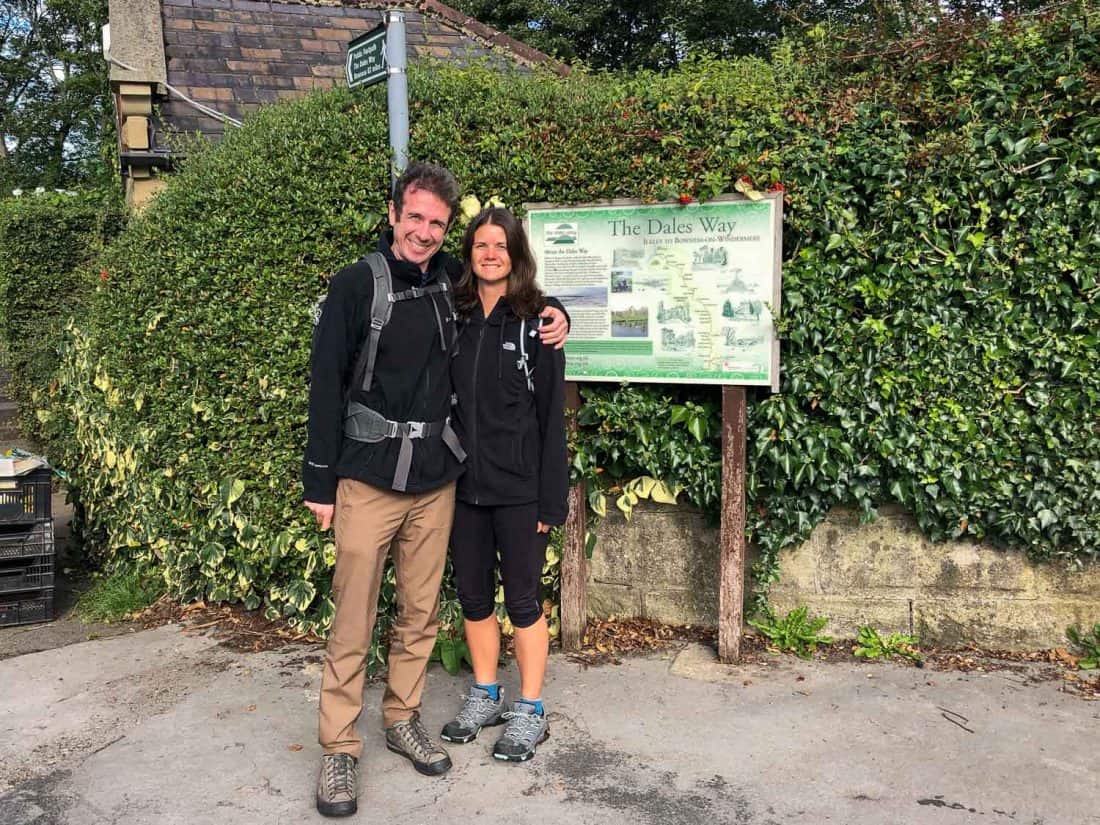 Us at the start of the Dales Way